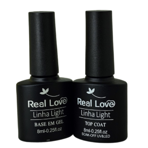 Kit Top Coat e Base Coat Real Love com 2 Refis de Cada
