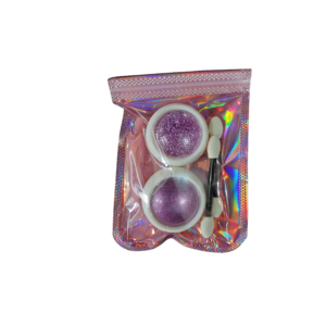 Kit Glitter Efeito Cromado e Folha de Ouro – Lilás