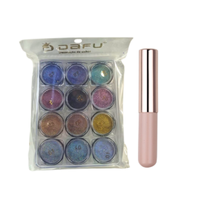 Kit Nail Glitter Asa de Borboleta e Pincel de Silicone Dafu