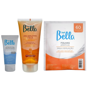 Kit Depilação fria com cera calmante e folha