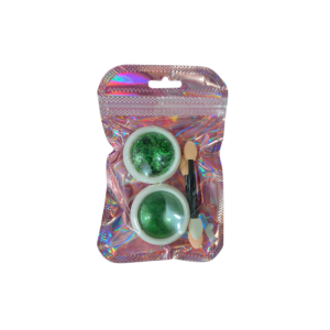 Kit Glitter Efeito Cromado e Folha de Ouro – Verde