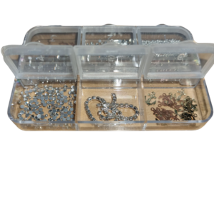Kit Decoração Variadas Para Unhas 6 Compartimentos