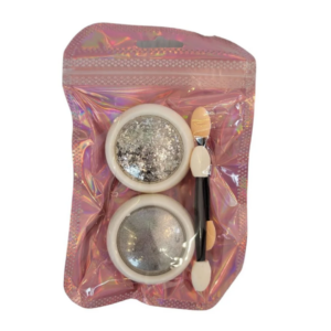 Kit Glitter Efeito Cromado e Folha de Ouro – Prata
