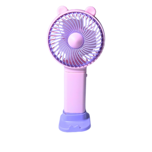 Mini Ventilador Mini Fan Com Suporte Rosa Com Lilás
