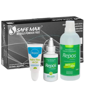 Kit Repos e Luva Nitrílica Safe Max 4 Itens