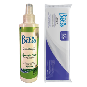 Kit Depil Bella Cera Hidrossoluvel Açaí 300g Loção e Lenço