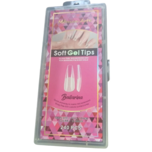 Soft Gel Tips Bailarina Clear Monica Arts 240 Peças