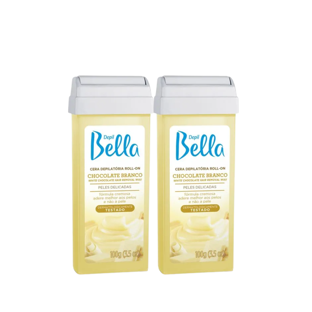 Kit Cera Depil Bella Rollon chocolate e Lenços Descartáveis - Imagem 2
