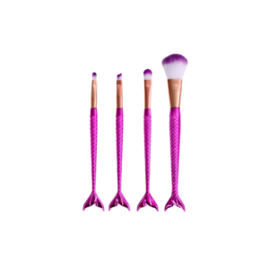 Kit Pincel Para Maquiagem Completo Sereia 4 Unidades