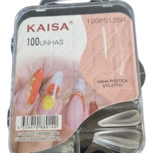 Unha Postiça Realista Estileto Kaisa 100 Unidades