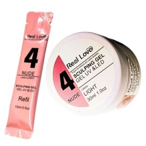 Kit Gel + Refil Real Love Sculpting 4 Nude Linha Light UvLed