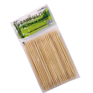 Palito De Bambu Para Unhas – 12,5cm/4mm – Ponta/Ponta – 50 Unidades
