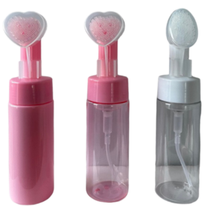 Frasco Pump Espumador com Escova De Silicone Limpeza Facial Skin Care 150ml