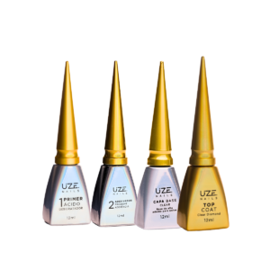 Kit Capa Base, Top Coat Clear, Primer e Adesivador Uze Nails