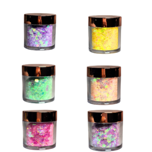 Gliter Flocado Holografico Kit com 12 Lux 222 Brilho Intenso