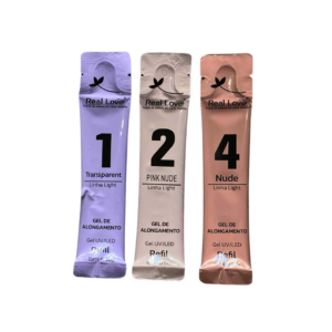 Kit Gel UV para Unhas Real Love 6 Saches e 3 Potes 15g