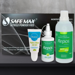 Kit Repos e Luva Nitrílica Safe Max 4 Itens