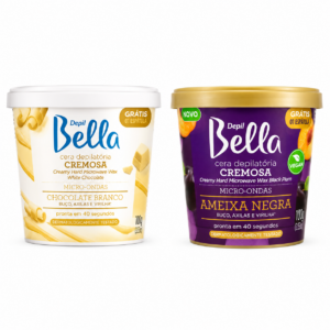 Kit 2 Ceras Microondas Depil Bella Chocolate Branco e Ameixa 100g