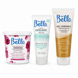 Kit Cera Micro-ondas Pétalas Esfoliante e Calmante Pequenos