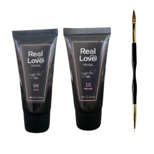Kit 2 Polygeis N10 e N4 Com 1 Pincel Ponta Dupla Real Love