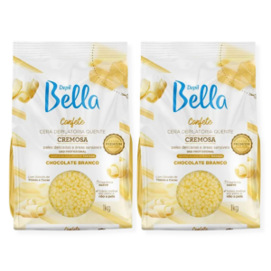 Kit 2 Cera Confete Chocolate Branco Depil Bella 1kg Cada