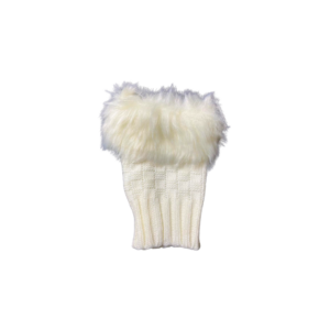 Manga Para Fotos de Tricot Com pelúcia Off-White