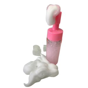 Frasco Pump Espumador com Escova De Silicone Limpeza Facial Skin Care 150ml