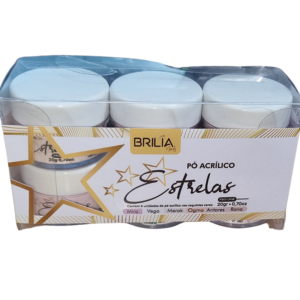 Kit Estrelas Pó Acrílico Caixa C/6 Un Brilia Nails