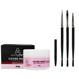 Kit Cover Nude Autonivelante Anylovy e Kit Com 3 Pinceis