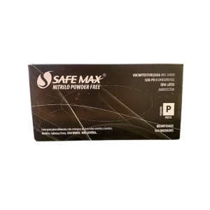 Luva Nitrílica Safe Max Preta Com 100 un