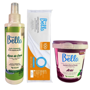 Kit Depilação Hidrossolúvel Cera Açaí 600g Lenços e Loção