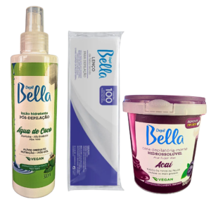Kit Depil Bella Cera Hidrossoluvel Açaí 600g Loção e Lenço
