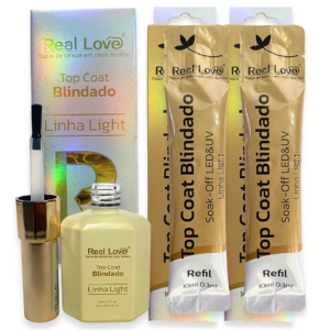 Kit Top Coat Blindado Finalizador Não Risca Real Love 3un