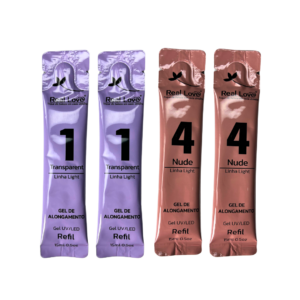 Kit 2 Sachê Gel Real Love transparente 2 cor nude 4