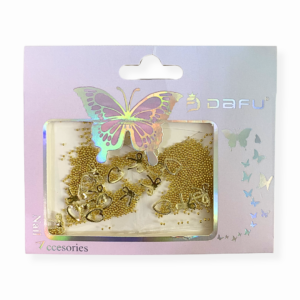 Decoração de Unhas Dafu Mix Caviar Laços e Coração