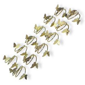Anel de Metal Dourado Borboleta