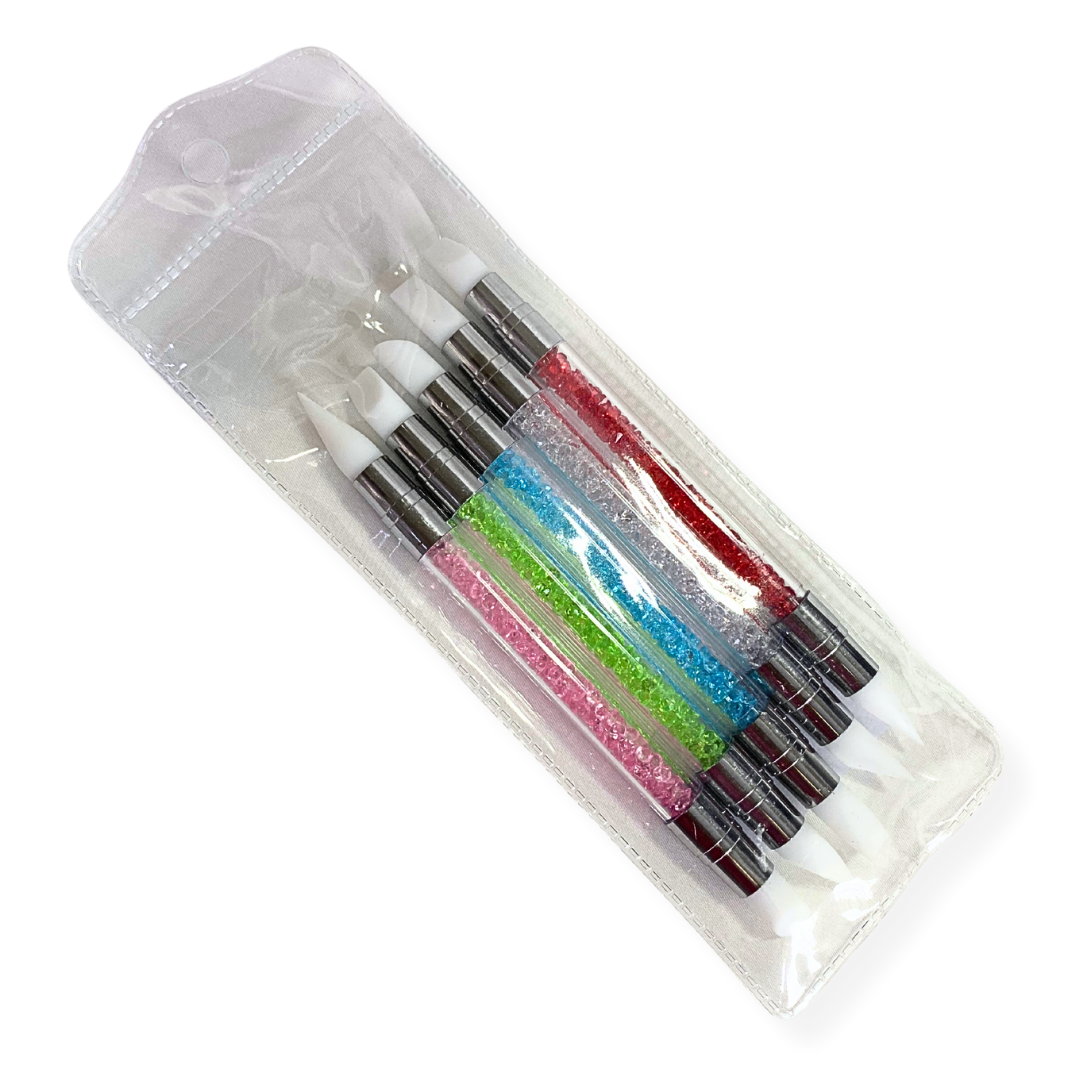Kit 5 Pincéis Ponta Dupla de Silicone - Imagem 3