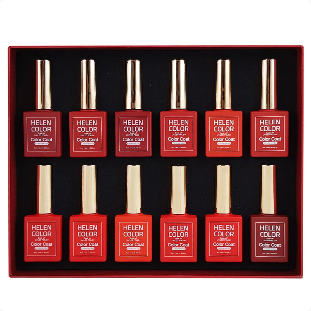 Esmalte em Gel Helen Color Tons de Vermelho 15ml