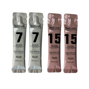 Kit 2 Sachê Cor 7 Nude e 2 cor 15 Nude Real Love 15ml cada
