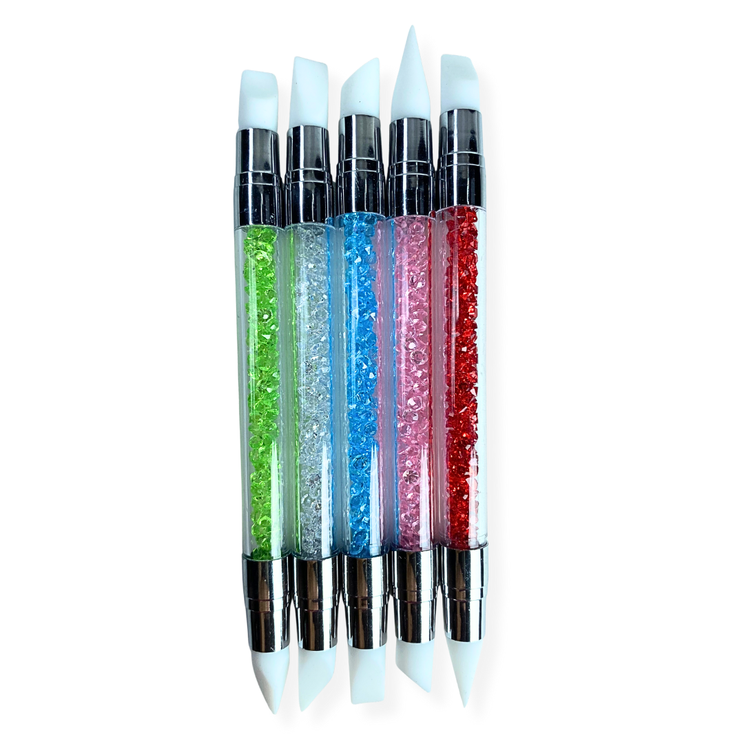 Kit 5 Pincéis Ponta Dupla de Silicone