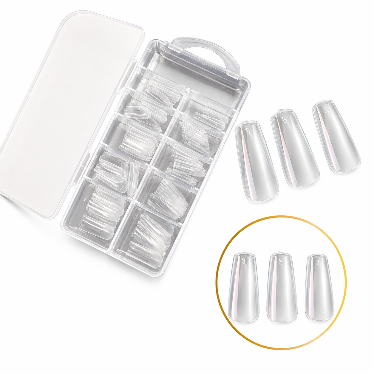 Kit Unha Postiça Semi Fosca Reta 2un e TekBond - Imagem 2