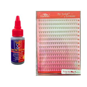 Kit Cola Salon Pro 30s Cílios Fadvan 10d 0.07d mix