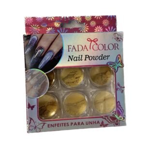 Fada Color Nail Power – Pó Cromo Dourado/Pó Cromo