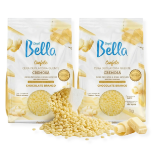 Kit 2 Cera Confete Chocolate Branco Depil Bella 1kg Cada