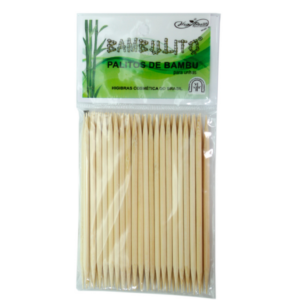 Palito De Bambu Para Unhas – 12,5cm/4mm – Ponta/Ponta – 50 Unidades