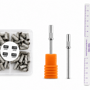 Kit Mini Mandril Lixa Com Broca Mandril e Lixa Acrílica 100/180