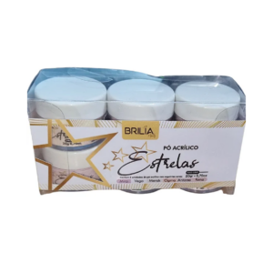 Kit Estrelas Pó Acrílico Caixa C/6 Un Brilia Nails