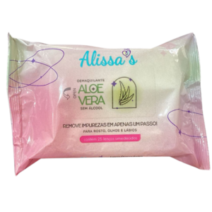 Lenço Demaquilante Aloe Vera Alissa’s c/ 25 un