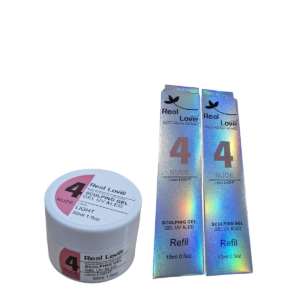 Kit 1 Frasco 30ml e 2 Refis Gel N°4 Real Love Profissional