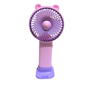 Mini Ventilador Mini Fan Com Suporte Rosa Com Lilás